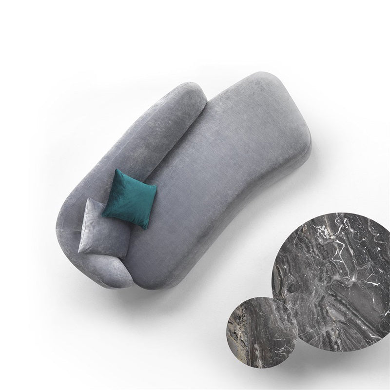 Modern Chaise Lounge Couch Recessed Arm Chaise Lounge with Pillows