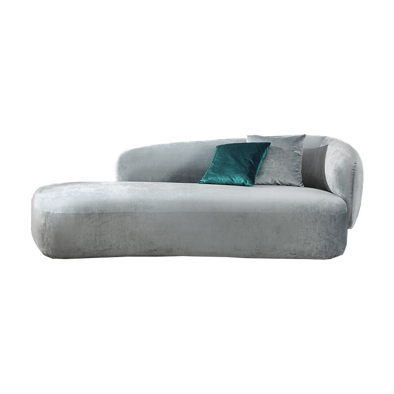 Modern Chaise Lounge Couch Recessed Arm Chaise Lounge with Pillows