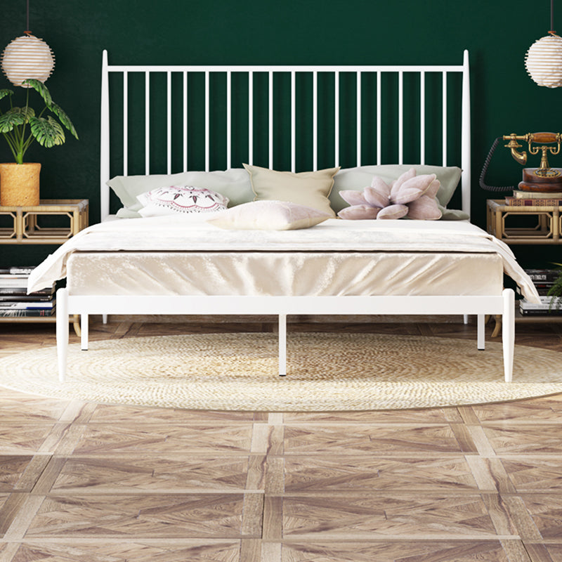 Glam Solid Color Open-Frame Bed Metal Open-Frame Bed with Headboard