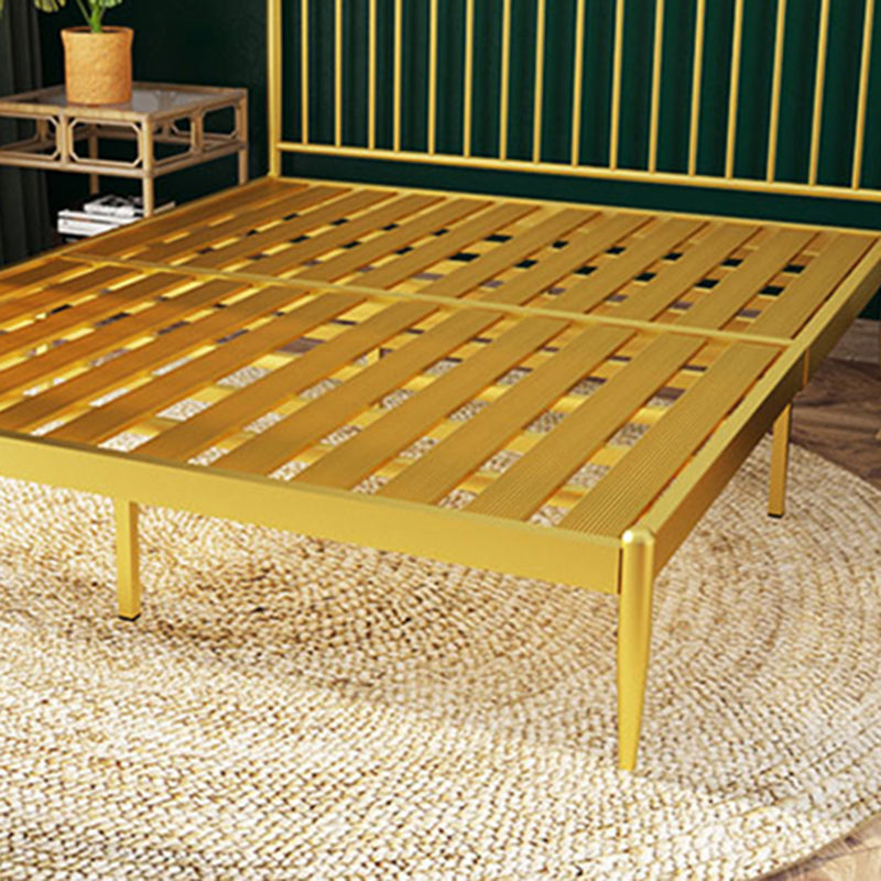 Glam Solid Color Open-Frame Bed Metal Open-Frame Bed with Headboard
