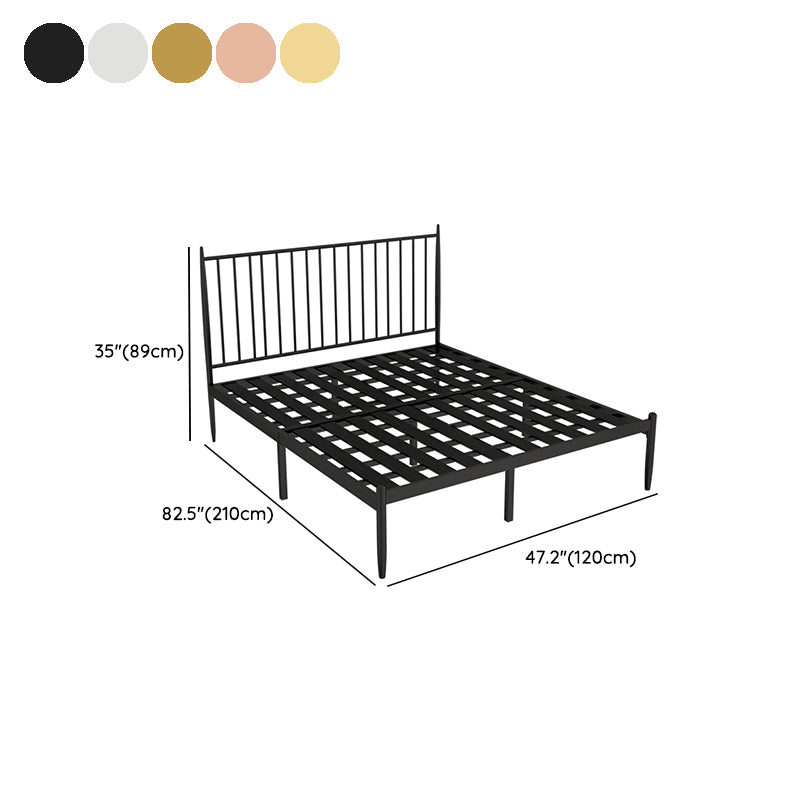 Glam Solid Color Open-Frame Bed Metal Open-Frame Bed with Headboard