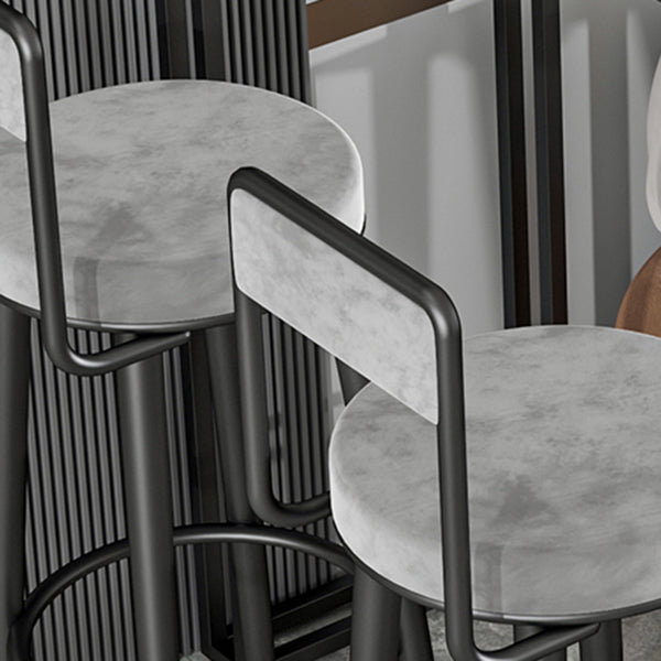 Glam Bistro Set 1/2/3 Pieces Stone Bar-Height Bar table with Upholstered Stools