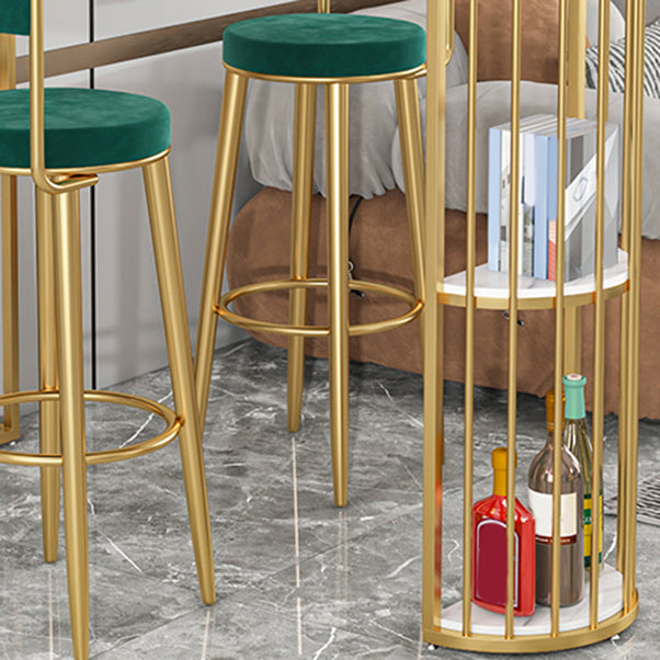 Glam Bistro Set 1/2/3 Pieces Stone Bar-Height Bar table with Upholstered Stools