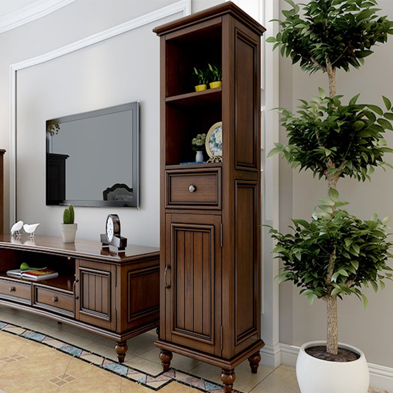 Solid Wood 1 - Drawer Storage Cabinet, 1-Door Lacquered Accent Cabinet