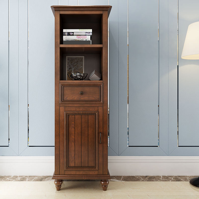 Solid Wood 1 - Drawer Storage Cabinet, 1-Door Lacquered Accent Cabinet