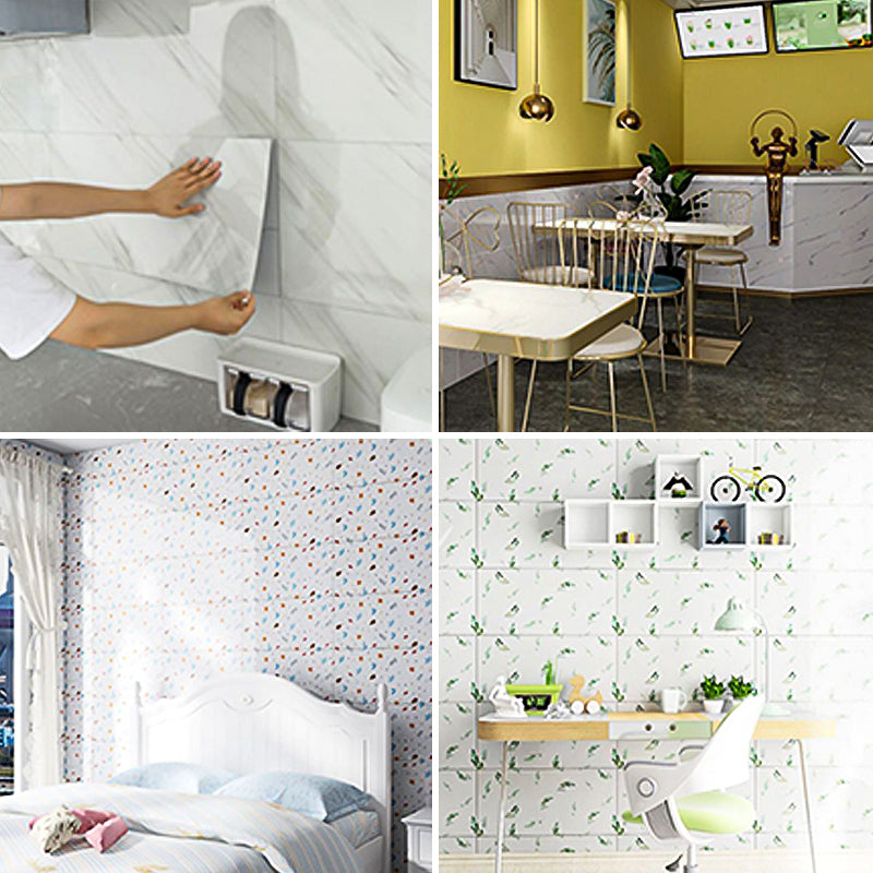 Rectangular Fire Resistant Tile PVC Singular Peel & Stick Tile for Backsplash Wall