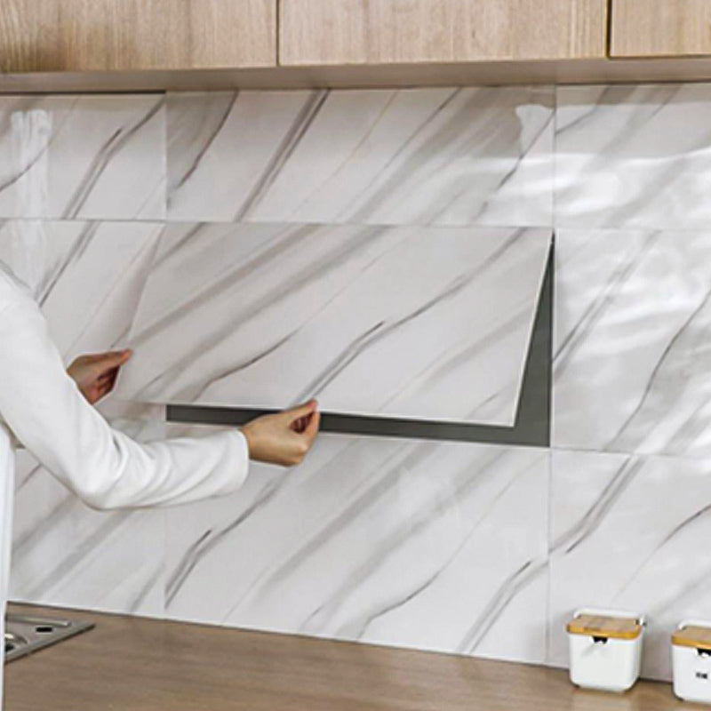 Rectangular Fire Resistant Tile PVC Singular Peel & Stick Tile for Backsplash Wall