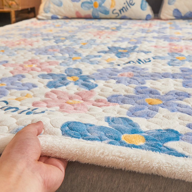 Sheet Sets Flannel Cartoon Printed Breathable Wrinkle Resistant Super Soft Bed Sheet Set