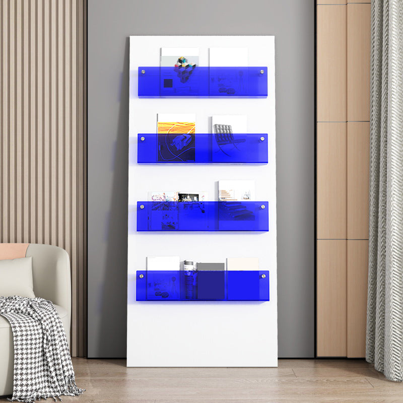 Modern Closed Back Bookshelf Acrylic Bookcase for Study Room with Shelves