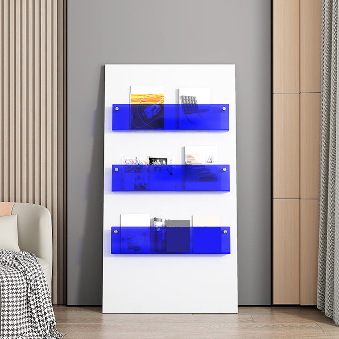 Modern Closed Back Bookshelf Acrylic Bookcase for Study Room with Shelves