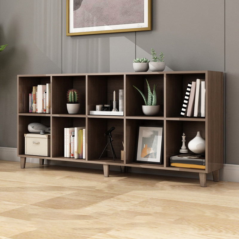 Natural Wooden Bookcase Standard Contemporary Bookshelf with Shelves