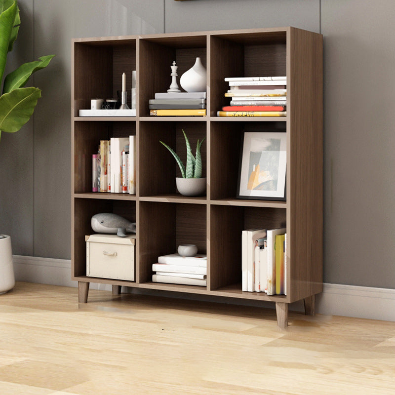 Natural Wooden Bookcase Standard Contemporary Bookshelf with Shelves