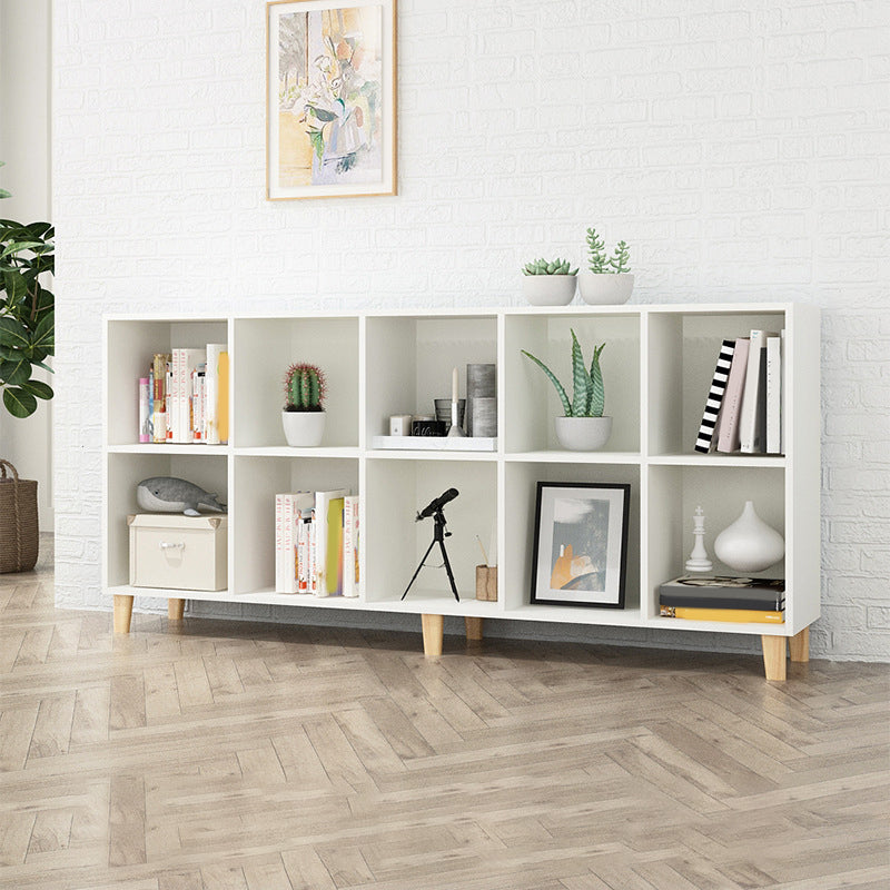 Natural Wooden Bookcase Standard Contemporary Bookshelf with Shelves
