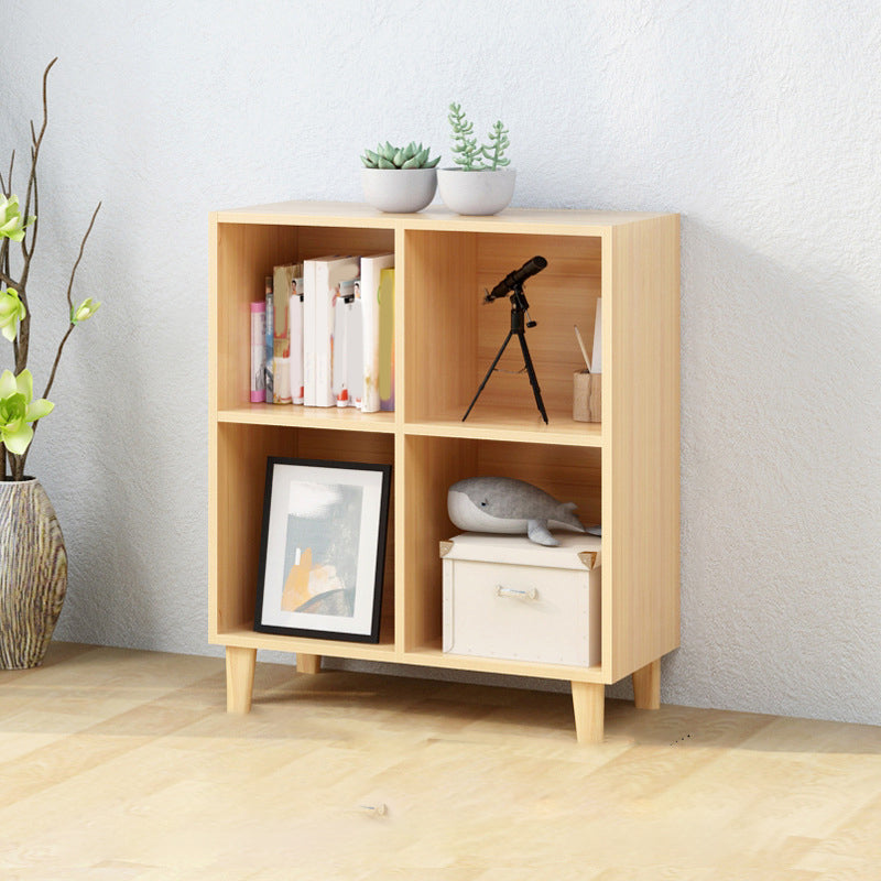 Natural Wooden Bookcase Standard Contemporary Bookshelf with Shelves