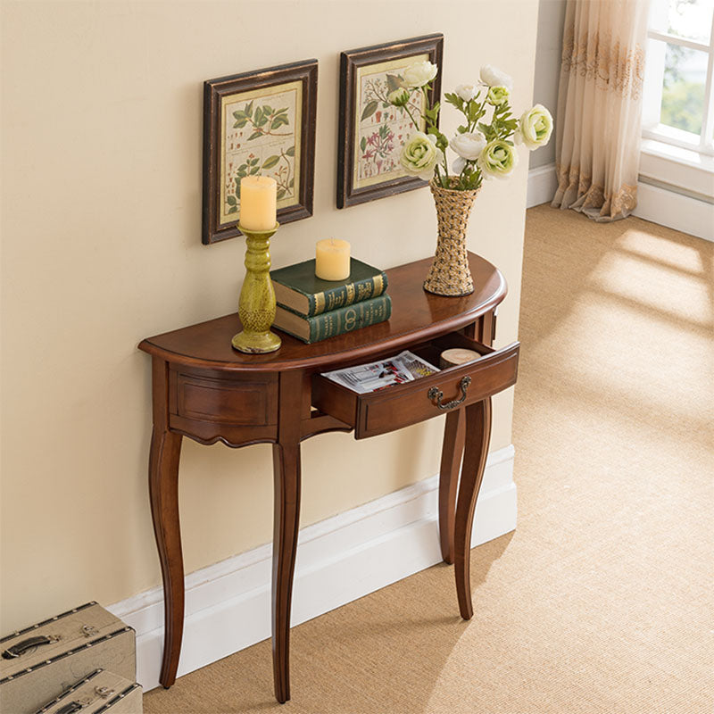 13 inch Wide Accent Table Mid-Century Modern Solid Wood Console Table