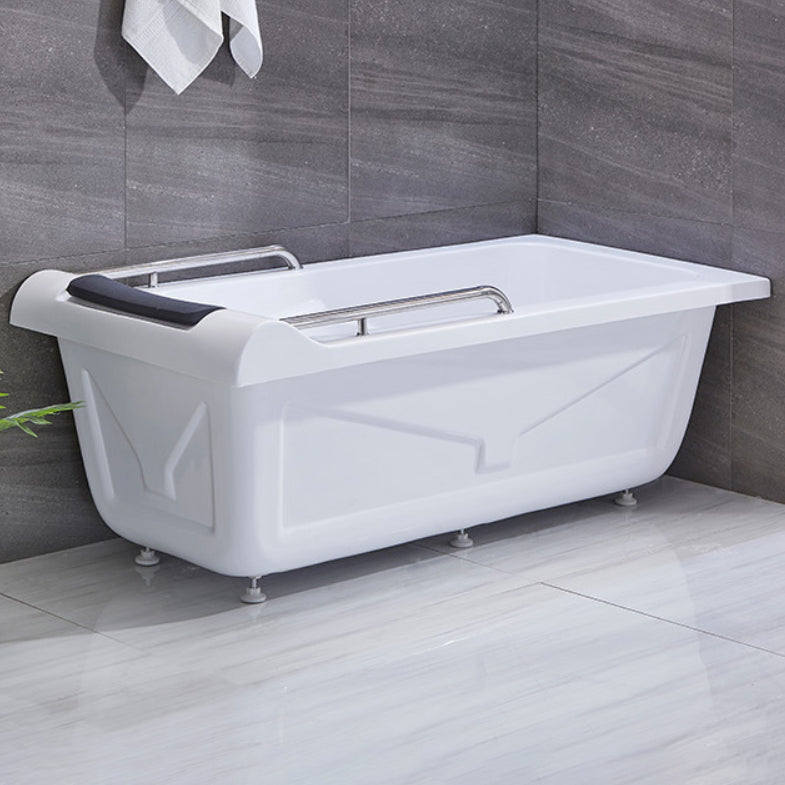 Modern Rectangular Soaking Bathtub Acrylic Stand Alone White Bath