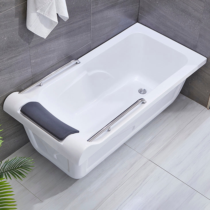 Modern Rectangular Soaking Bathtub Acrylic Stand Alone White Bath
