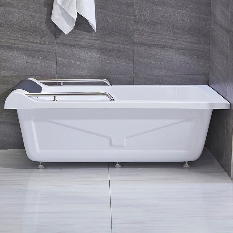 Modern Rectangular Soaking Bathtub Acrylic Stand Alone White Bath