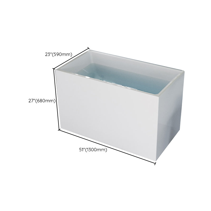Modern Back to Wall Bathtub Rectangular Antique Finish Bath Tub