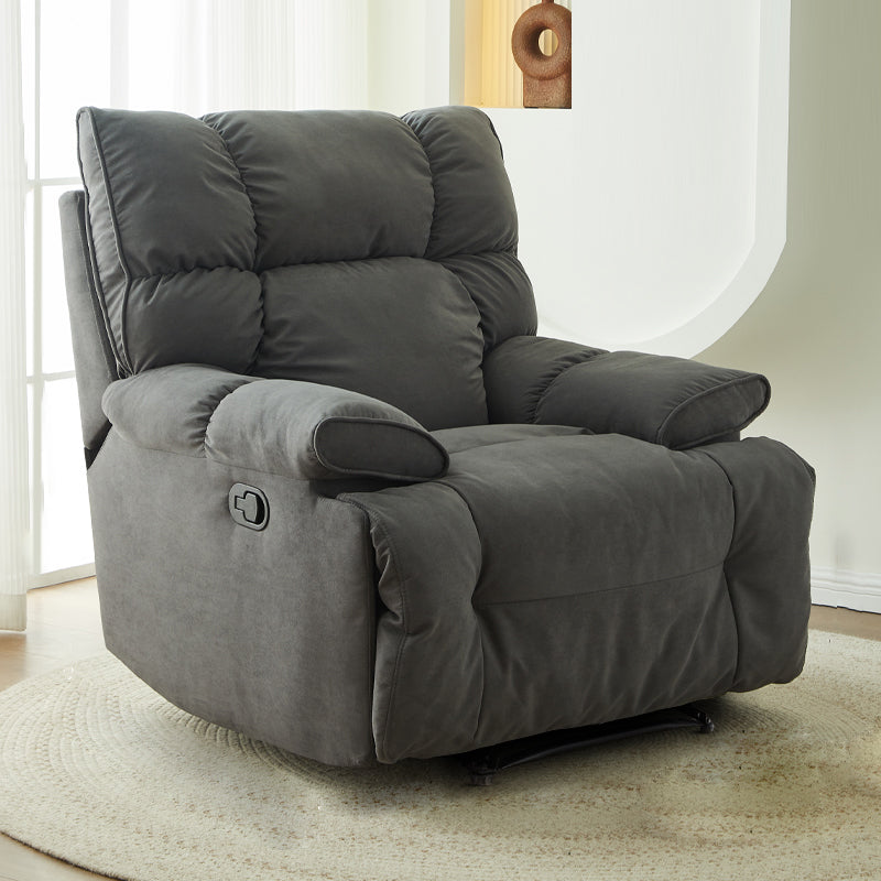Contemporary Tufted Back Standard Recliner in Microsuede/Wool