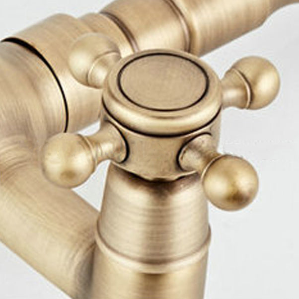 Industrial Wall Mounted Bathroom Faucet Cross Handles Lavatory Faucet