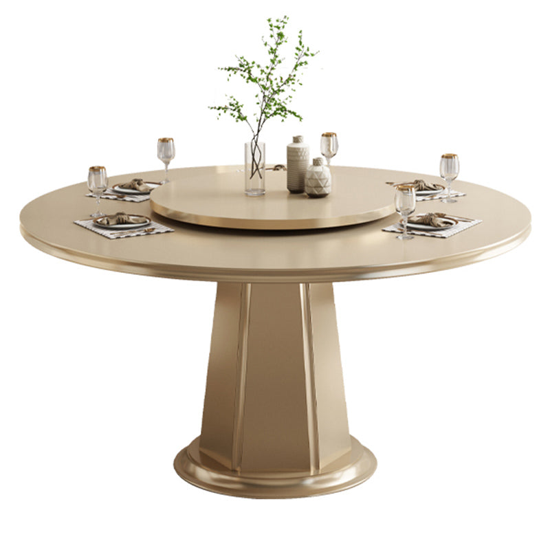 Contemporary 1/2/5/6/7 Pieces Furniture Round Solid Wood Dining Set in Brown