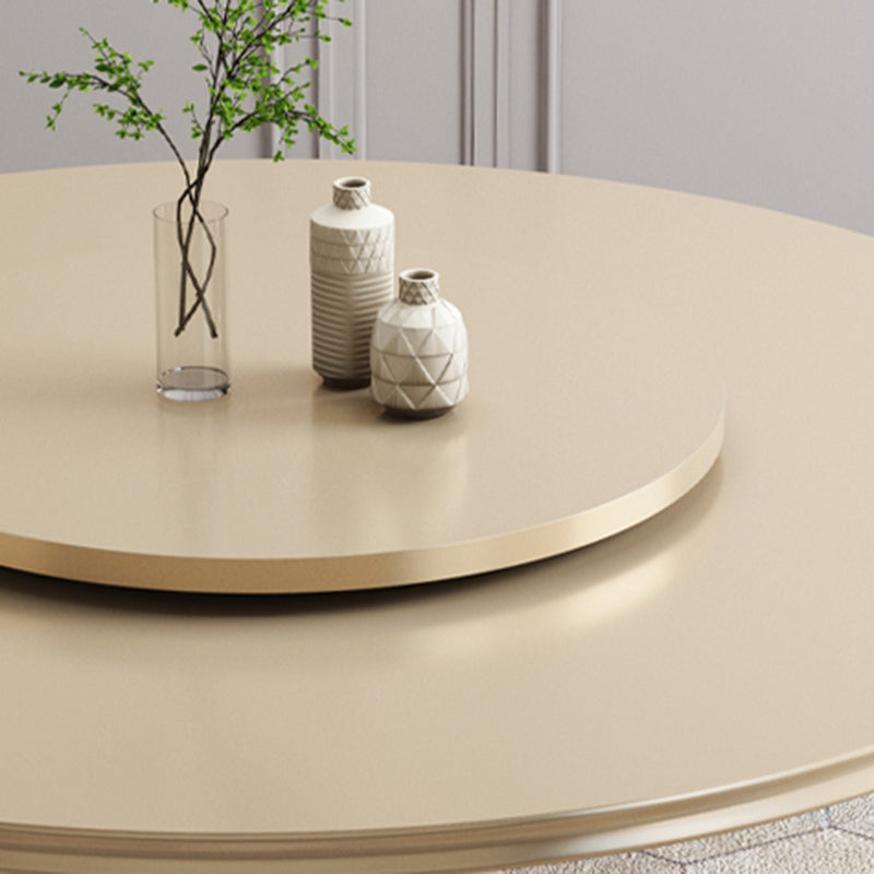 Contemporary 1/2/5/6/7 Pieces Furniture Round Solid Wood Dining Set in Brown