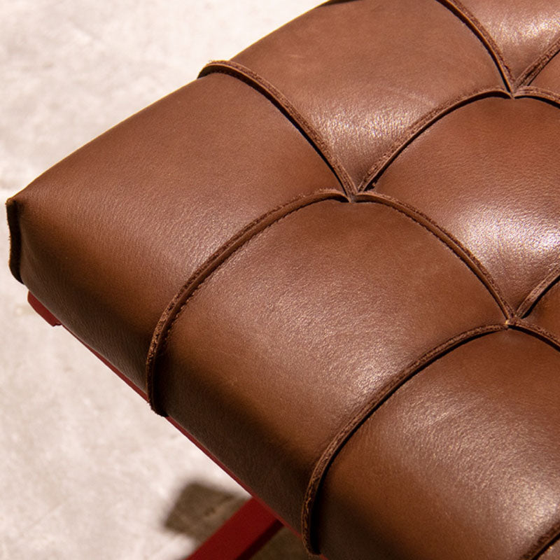Leather Dining Chairs Nordic Style Open Back Arm Chair with Metal Base
