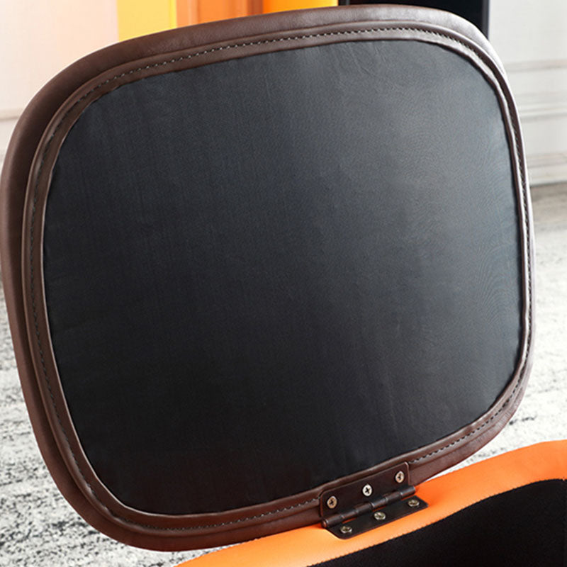 Contemporary Rectangle Shape Ottoman Faux Leather Upholstered Pouf