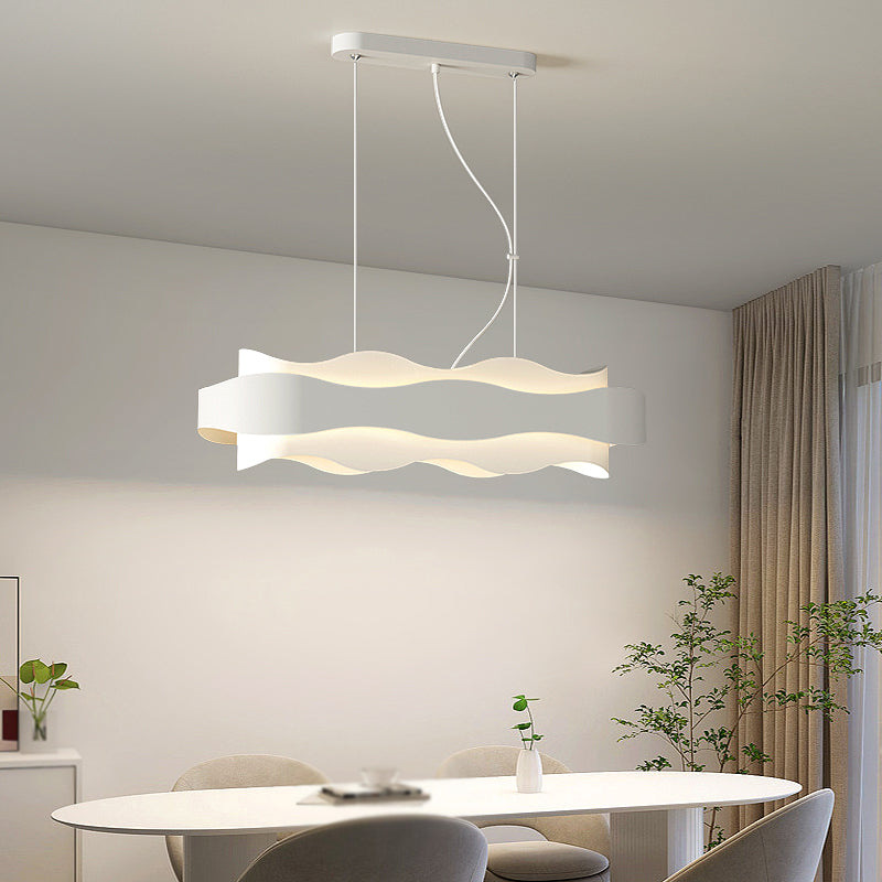 Modern Metal Pendant Light Geometric Shape Island Light with Acrylic Shade for Living Room