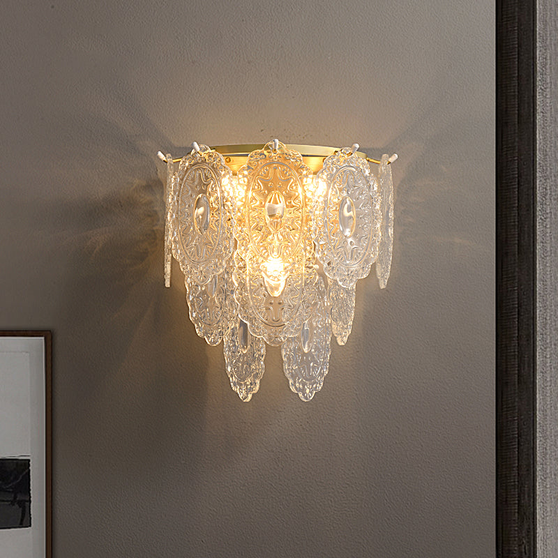 Contemporary Clear Shade Wall Sconce Lighting Unique Shade Wall Lamp for Bedroom