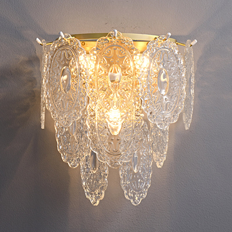 Contemporary Clear Shade Wall Sconce Lighting Unique Shade Wall Lamp for Bedroom