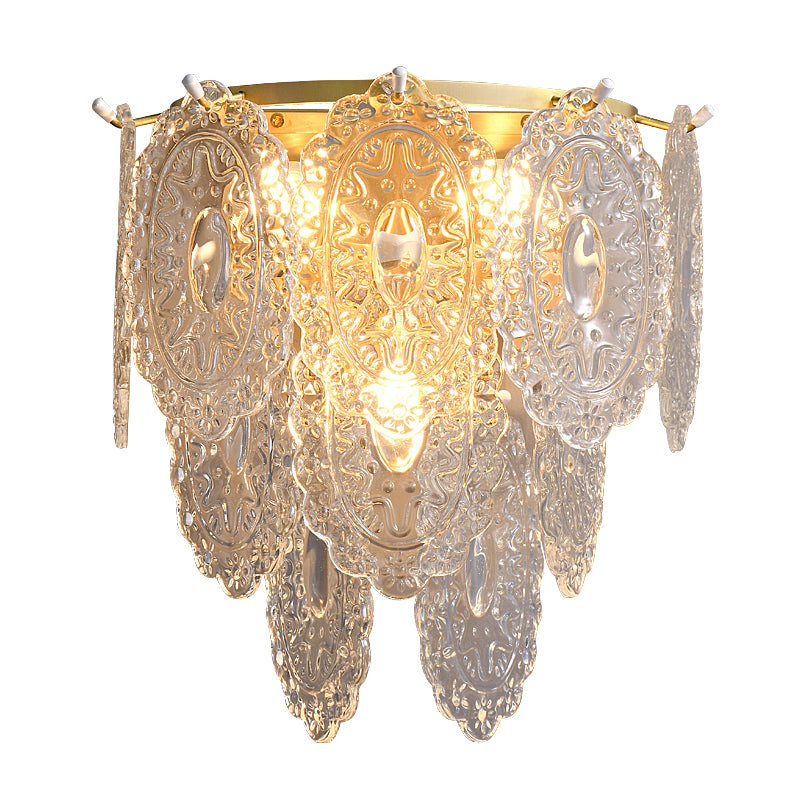 Contemporary Clear Shade Wall Sconce Lighting Unique Shade Wall Lamp for Bedroom