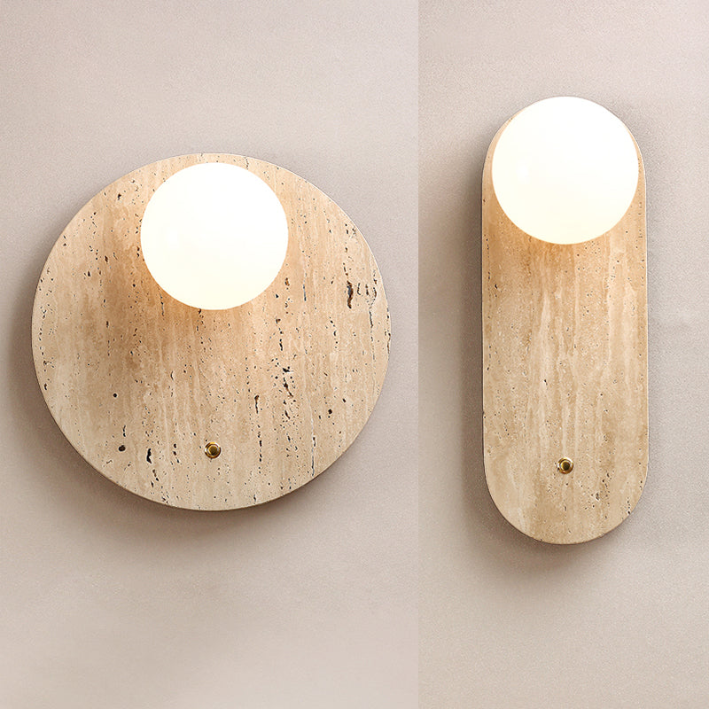 Modern 1-Light Wall Mounted Lighting Stone Wall Lamp for Bedroom