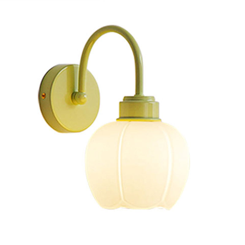 Contemporary 1-Light Wall Sconce Lighting Glass Shade Wall Lamp for Bedroom