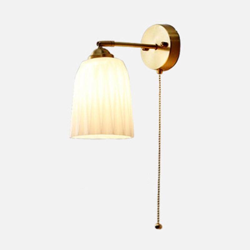 Glass Wall Lamp Modern 1-Light Wall Mounted Lighting for Bedroom