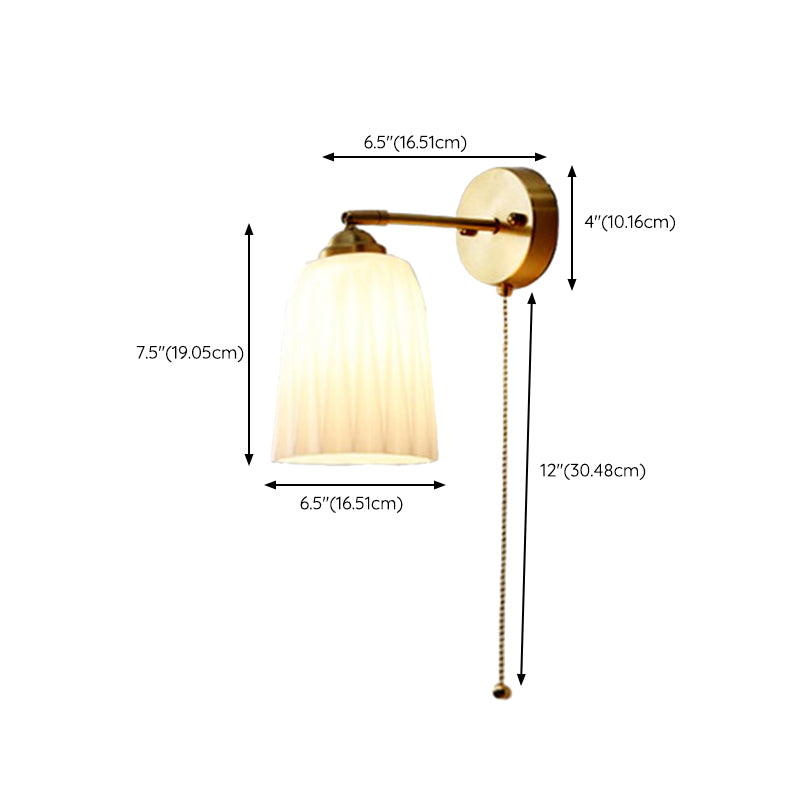 Glass Wall Lamp Modern 1-Light Wall Mounted Lighting for Bedroom