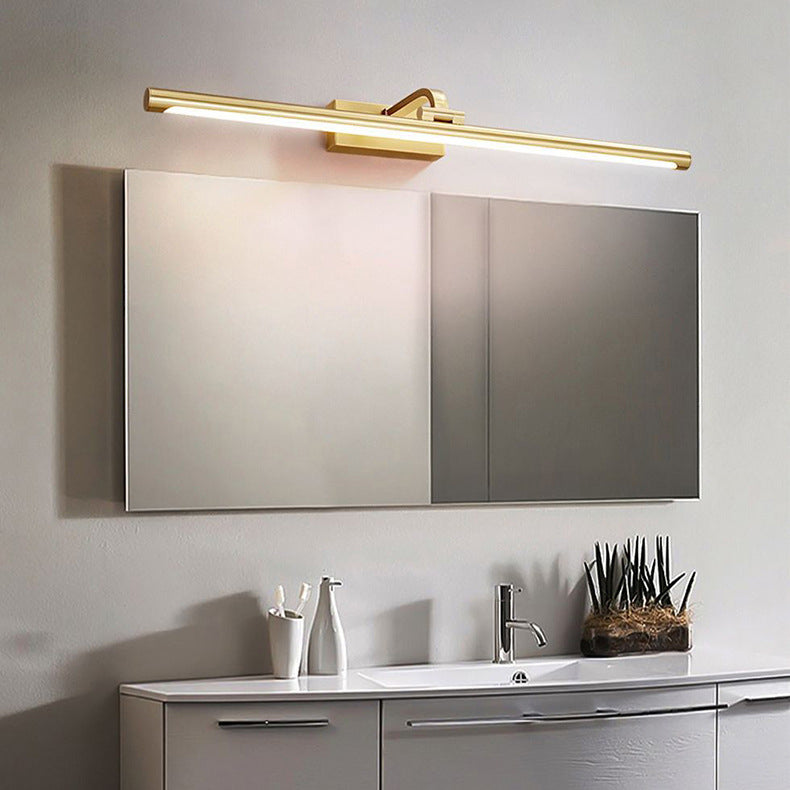 Gold Mirror Front Light Modern LED Vanity Light with Acrylic Shade for Bathroom