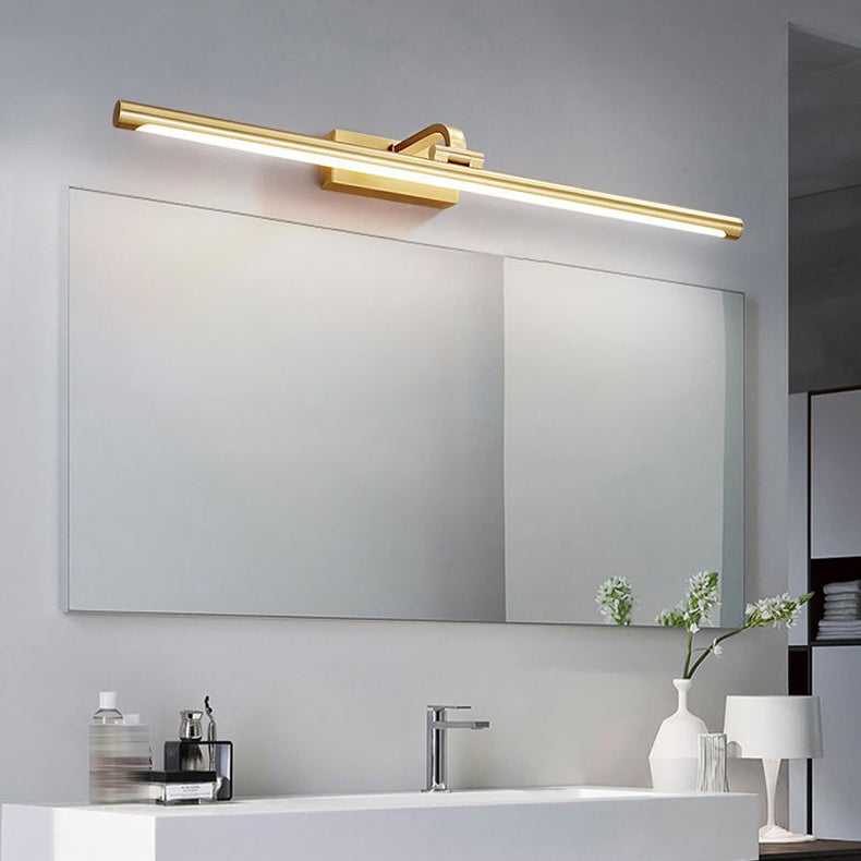 Gold Mirror Front Light Modern LED Vanity Light with Acrylic Shade for Bathroom