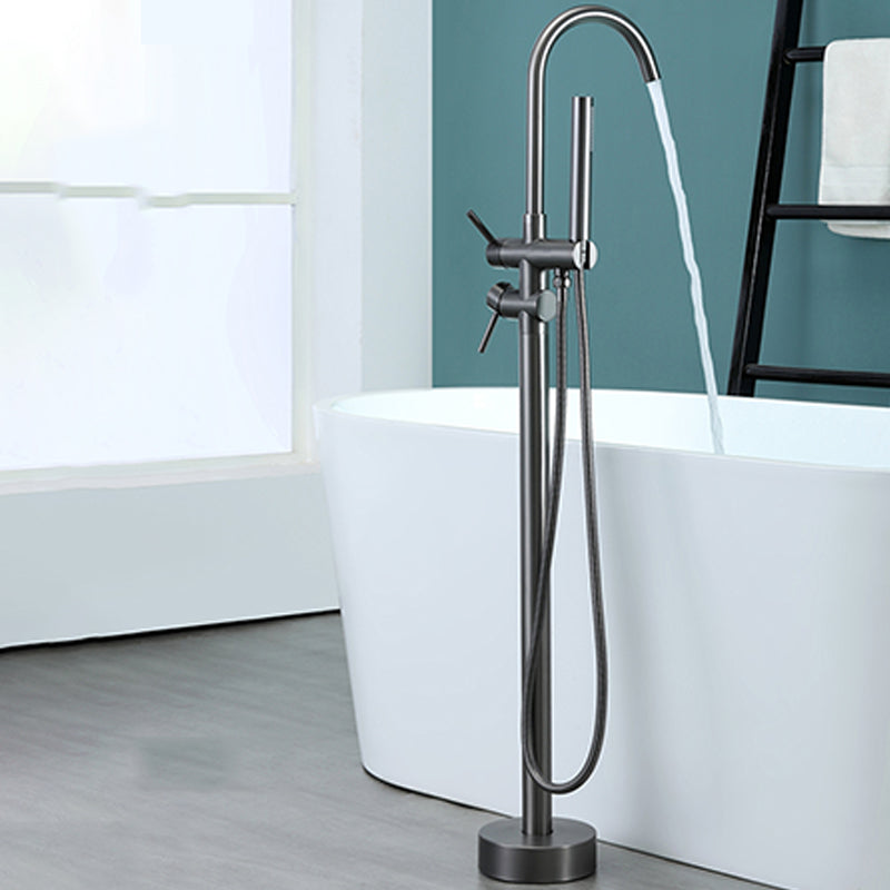 Contemporary Bathroom Faucet Floor Mounted Copper One Handle Freestanding Bathtub Faucet
