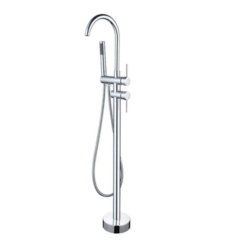 Contemporary Bathroom Faucet Floor Mounted Copper One Handle Freestanding Bathtub Faucet