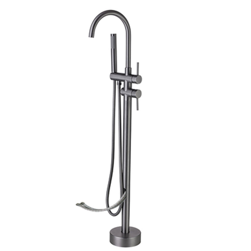 Contemporary Bathroom Faucet Floor Mounted Copper One Handle Freestanding Bathtub Faucet