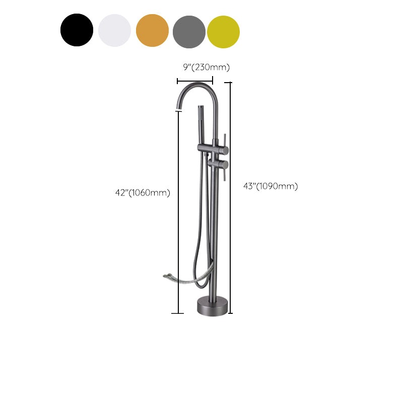 Contemporary Bathroom Faucet Floor Mounted Copper One Handle Freestanding Bathtub Faucet
