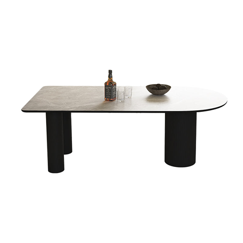 Free Form Modern Dining Table for Home White Dinette Table with Matte Finish Legs