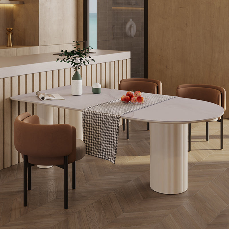 Free Form Modern Dining Table for Home White Dinette Table with Matte Finish Legs
