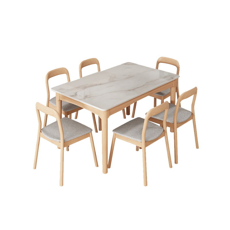 White Top Dinette Table with Wooden Legs Modern Dining Table for Home