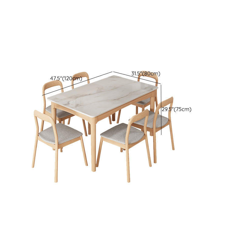 White Top Dinette Table with Wooden Legs Modern Dining Table for Home