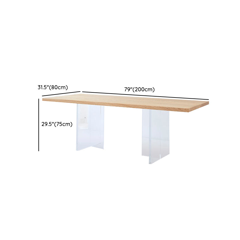 Modern Rectangle Wood Dining Table 1/2/5 Pieces Dining Set for Dining Room