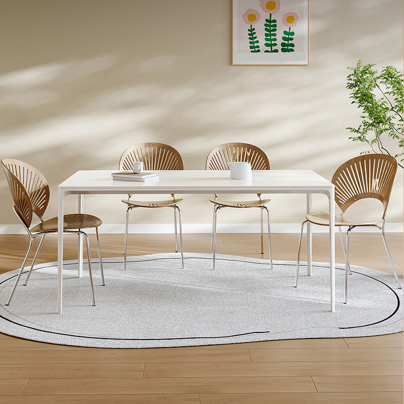 Scandinavian Dining Table Set 1/4/5 Pieces with Metal Base Kitchen Furniture Set