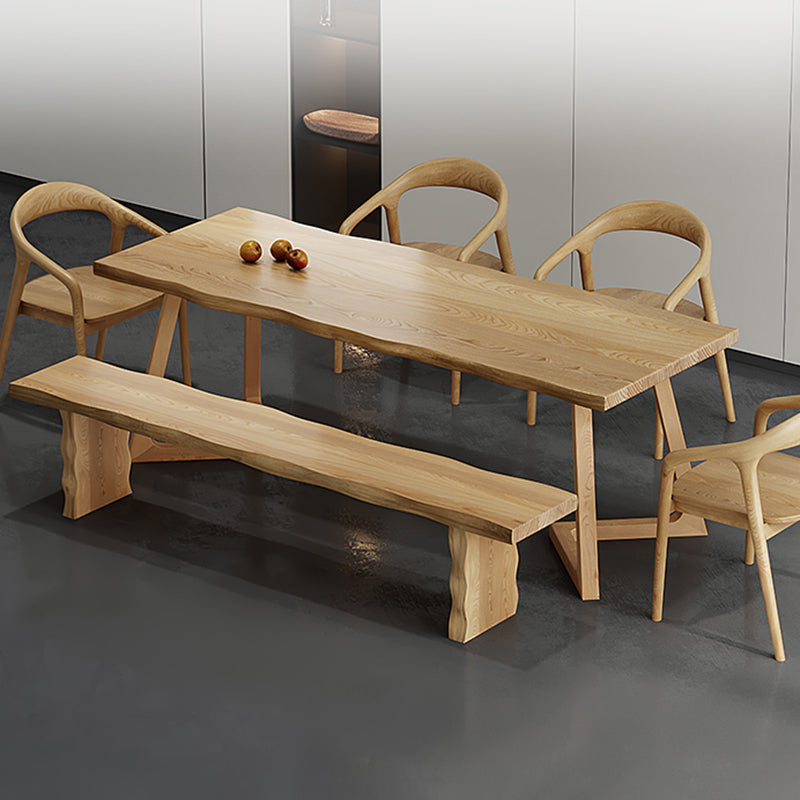 Modern Style Dinette Set 1/2/7 Pcs Rectangle Solid Wood Dinette Table with Dining Chairs